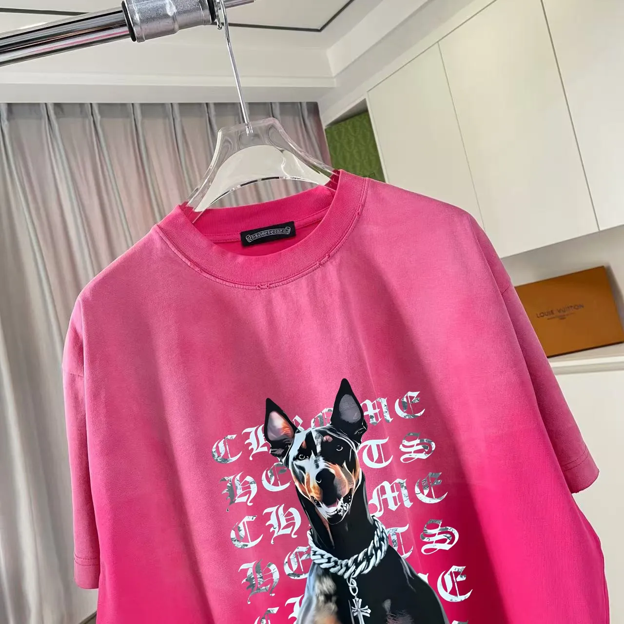 🅿️190 ch Crow* 2025 summer new style, washed, distressed, spray-painted, Sanskrit cross print, short-sleeved T-shirt, customized fabric 320g, same style for men and women, size: S M L XL XXL five sizes, color: black, gray, gradient black, gradient red